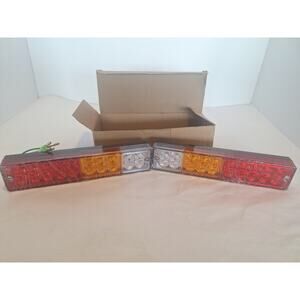 12V LED Trailer Tail Lights Pair Stop Turn Brake Reverse Generic New in Box